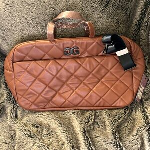NWT Gilda Paris Leather Crossbody Tote Weekender Travel Chanel Style Bag